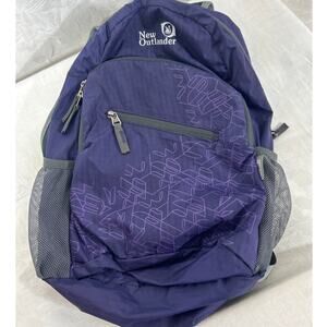 New Outlander Backpack Purple Small Nylon Zip Pockets Hiking Packable